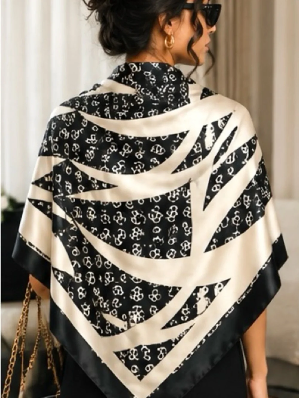 Luxury Silk Feel Scarf Shawl Wrap 180 x 90 cm | Elegant Oversized Fashion Scarf
